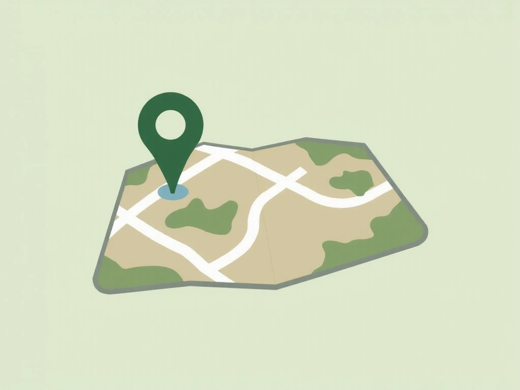 Grafic abstract de hartă cu un indicator, în tonuri naturale