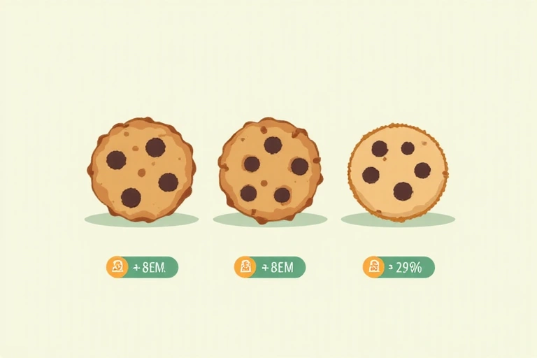 Ilustrație cu simboluri de cookie-uri